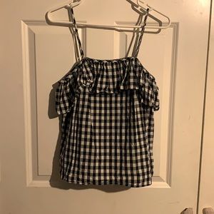 Black and white flowy tank top